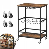 Wózki kuchenne - Wózek kuchenny półka Na Butelki Kieliszki wyspa Barek Na Kółkach vintage - miniaturka - grafika 1