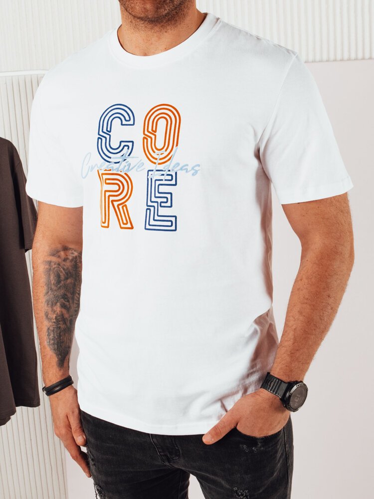 Koszulka męska z nadrukiem biała Dstreet RX5383-M