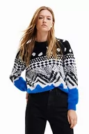 Swetry damskie - Desigual Sweter damski, czarny, L - miniaturka - grafika 1