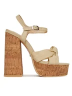 Sandały damskie - DeeZee Sandały WX2015-S-3RM Beżowy - miniaturka - grafika 1