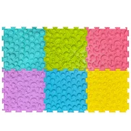 Zabawki sensoryczne - Mata ortopedyczna sensoryczna zestaw 6 el. do masażu stóp Puzzle Mix 8 elementów - miniaturka - grafika 1