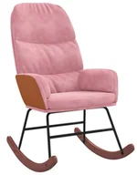 Fotele - Różowy nowoczesny fotel bujany do salonu - Ulli - miniaturka - grafika 1