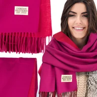 Apaszki i szaliki damskie - SZALIK SZAL DAMSKI ZIMOWY CIEPŁY DUŻY Elegancki Dwustronny Z Frędzlami - miniaturka - grafika 1