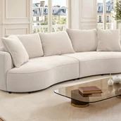 Sofy i kanapy - Kanapa 4-osobowa z beżowej tkaniny szenilowej CEPRANO od Maison Céphy - miniaturka - grafika 1