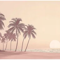 Fototapety - Fototapeta Plaża Palmy Pejzaż 400x280 cm Tapeta Do Sypialni Salonu Kuchni Na Flizelinie - miniaturka - grafika 1