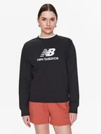 Bluzy damskie - New Balance Bluza Essentials Stacked Logo WT31532 Czarny Relaxed Fit - miniaturka - grafika 1