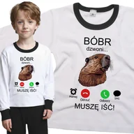 Piżamy dla dziewczynek - Piżama dziecięca Muszę Iść Bóbr Dzwoni 110/116 - VoloDonum - miniaturka - grafika 1
