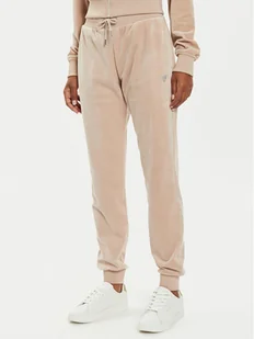 Guess Spodnie dresowe V3BB27 KBXI2 Beżowy Regular Fit - Spodnie sportowe damskie - miniaturka - grafika 1