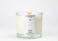 Świece - Świeca Zapachowa Sojowa 200g / Bursztyn Piżmo Drzewo Sandałowe, drewniany knot, 40h/Sawarge Candles - miniaturka - grafika 1