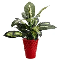 Donice - Doniczka Osłonka Pikowana 15x17 cm Czerwony Ceramika - miniaturka - grafika 1