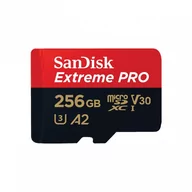 Karty pamięci - SanDisk microSDXC Extreme Pro 256GB 200/140 MB/s A2 C10 V30 UHS-I U3 - miniaturka - grafika 1