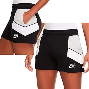 Nike Spodenki damskie, kolor czarny/szary Heather/White CZ9302 010 - Spodenki damskie - miniaturka - grafika 1