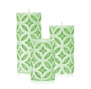 ŚWIECA DEKORACYJNA KOŁA-ZESTAW 3 SZT kolor ZIELONY - Świece - miniaturka - grafika 1