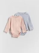 Komplety dla niemowląt - Reserved - Bawełniane body 2 pack - brudny róż - miniaturka - grafika 1