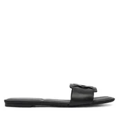 Klapki i japonki damskie - Klapki Calvin Klein Square Flat Sandal Emblem HW0HW03128 Czarny - miniaturka - grafika 1