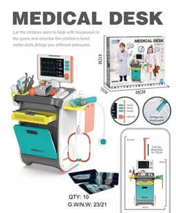 Wózek lekarski dla dzieci 3+ Interaktywne funkcje RTG EKG akcesoria 20+ el. - Gry planszowe Wózek lekarski dla dzieci 3+ Interaktywne funkcje RTG EKG akcesoria 20+ el. - Gry planszowe - miniaturka - grafika 1