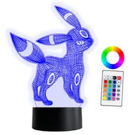 Lampy stojące - XL LAMPKA NOCNA LED 3D Umbreon Pokemon 16 kolorów + Pilot IMIĘ Grawer - miniaturka - grafika 1