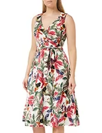 Sukienki - Gina Bacconi Damska sukienka dżersejowa z nadrukiem z wiązaniem koktajl, różowo-zielona, 8, Różowy/zielony, 34 - miniaturka - grafika 1