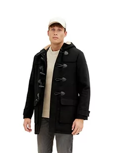 TOM TAILOR Męskie Płaszcz wełniany Dufflecoat 1032508, 29999 - Black, XXL - Płaszcze męskie - miniaturka - grafika 1