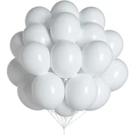 Wesele i ślub - BIAŁE BALONY 100 SZT 10 CALI URODZINY METALICZNE ŚLUB WESELE KOMUNIA - miniaturka - grafika 1