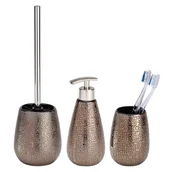 Akcesoria łazienkowe - 3-częściowy ceramiczny zestaw łazienkowy w kolorze brązu Wenko Marrakesh - miniaturka - grafika 1
