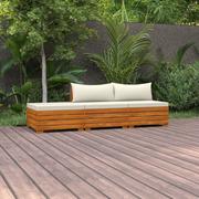 Meble ogrodowe - vidaXL 3-cz. zestaw wypoczynkowy do ogrodu, z poduszkami, lita akacja - miniaturka - grafika 1