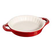 Formy do ciast - Staub COOKING OKRĄGŁY PÓŁMISEK CERAMICZNY DO CIAST 200 ML 13 CM CZERWONY CERAMIKA 40511-163-0 - miniaturka - grafika 1