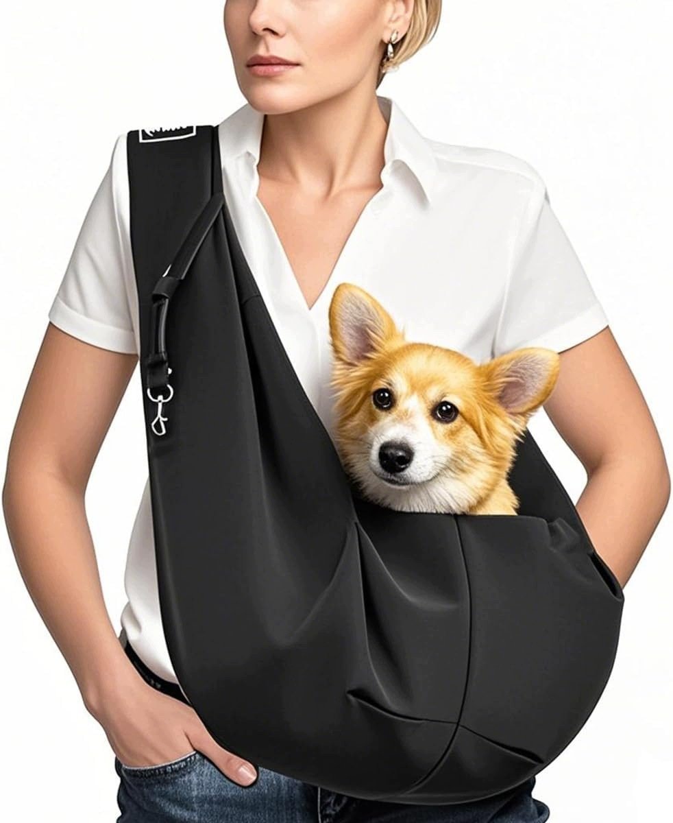 Torba podróżna dla psa i kota do 7,5 kg, na spacer, czarna