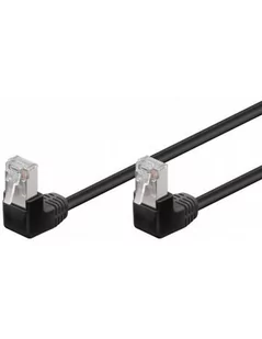 Kabel Lan Patchcord Cat 5E F/utp 2x90 Czarny 3m - Patchcordy - miniaturka - grafika 1