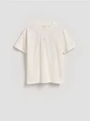 Koszulki dla chłopców - Reserved - Bawełniany t-shirt - złamana biel - miniaturka - grafika 1