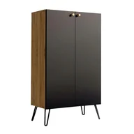 Komody - Industrialna komoda z czarnymi nogami dąb craft + czarny K2-E38 - miniaturka - grafika 1