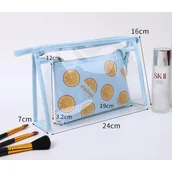 Kosmetyczki, organizery i kuferki - Kosmetyczka Rozkładana Niebieska Pomarańcze 2W1 Kuferek Ks60 - miniaturka - grafika 1