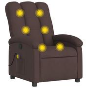 Krzesełka i taborety dla dzieci - ﻿Rozkładany fotel masujący, ciemnobrązowy, obity tkaniną - miniaturka - grafika 1