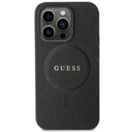 Etui i futerały do telefonów - Etui Guess GUHMP13LPSAHMCK na iPhone 13 Pro / 13 - czarne Saffiano MagSafe - miniaturka - grafika 1