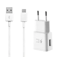 Ładowarki do telefonów - ŁADOWARKA SIECIOWA SAMSUNG USB 2A EP-TA200 + KABEL USB TYP-C BIAŁY 1M - miniaturka - grafika 1