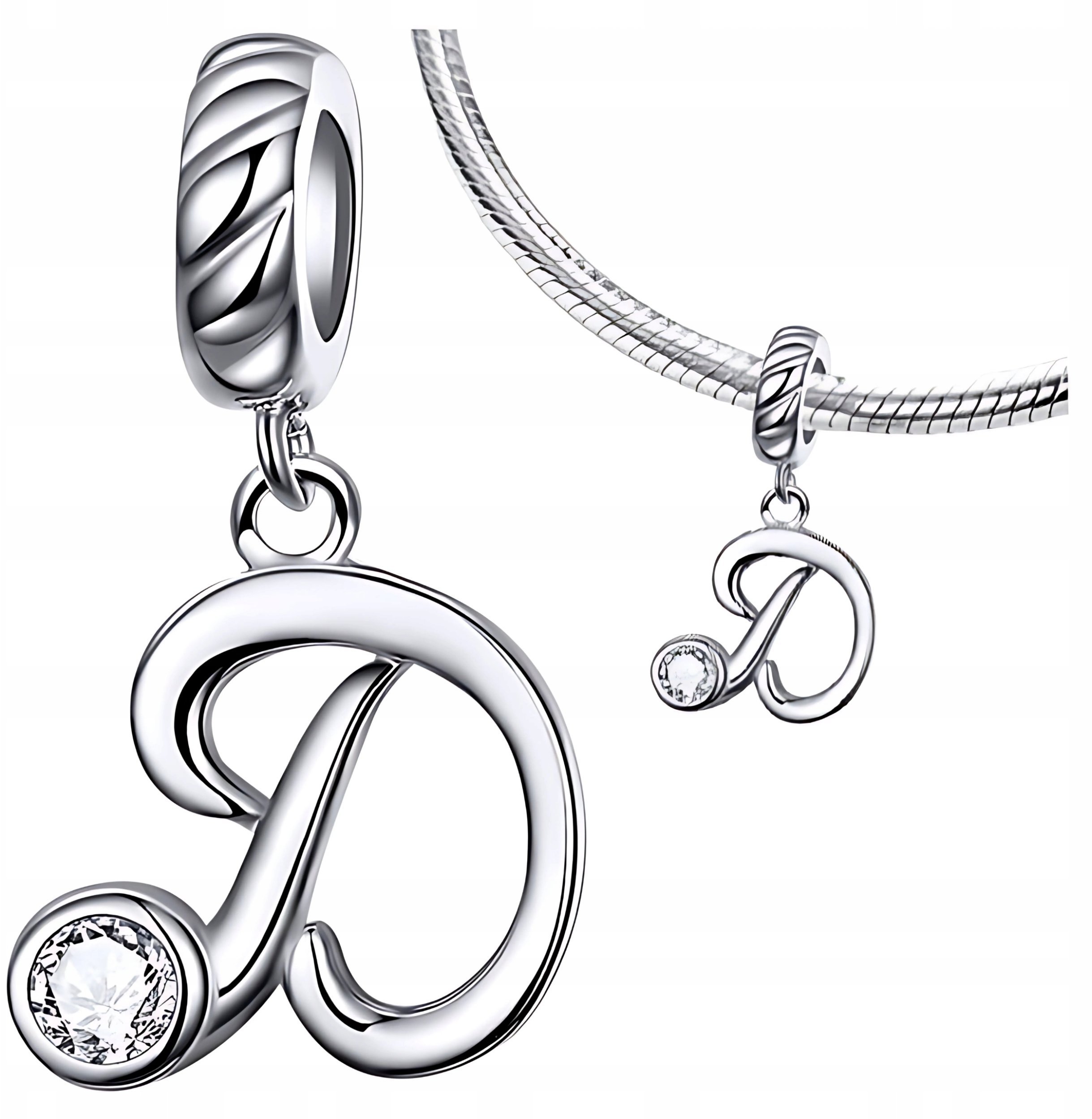 Ivybands CHARMS LITERKA D srebro 925 litera srebrna zawieszka koralik charmsy pr 925