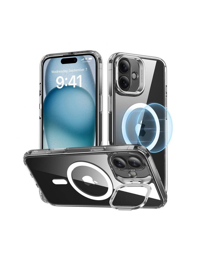 Esr Classic Hybrid Halolock Case With Stand For Iphone 16 Plus Transparent