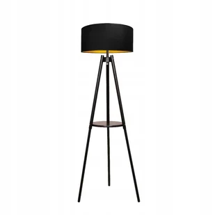 lampa stojąca podłogowa ls-095 drewno abażur - Lampy stojące - miniaturka - grafika 1