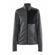 Kurtki męskie - Craft ADV EXPLORE HEAVY FLEECE kurtka polarowa damska XXL | czarny melanż | szczotkowana strona wewnętrzna | kieszeń na piersi z zamkiem błyskawicznym | bluza męska | odzież sportowa dla mężczyzn - miniaturka - grafika 1