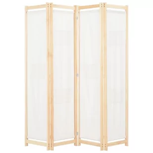 Parawan 4-panelowy, kremowy, 160x170x4 cm, tkanina - Parawany - miniaturka - grafika 1