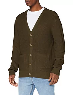 Swetry męskie - Urban Classics Męskie bluzy z kardiganem Boxy, oliwkowy, S - grafika 1