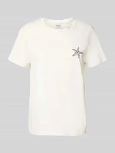 T-shirt z wyhaftowanym motywem model ‘CAMINO’ - Koszulki i topy damskie - miniaturka - grafika 1