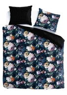 Pościel - Kpl 240x200/220cm UKRAŚĆ NOC bawełna satynowa  ciemny niebieski - miniaturka - grafika 1