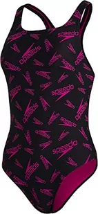 Speedo Damski strój kąpielowy Boom Allover Medalist One Piece Czarny/elektryczny ró$16owy 28 (DE 32) 812199G118 - Stroje kąpielowe - miniaturka - grafika 1