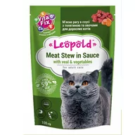 Mokra karma dla kotów - Leopold Gulasz z cielęciny w sosie z warzywami dla kotów 100g - miniaturka - grafika 1