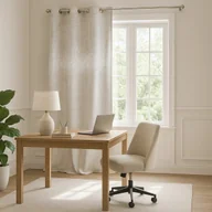 Zasłony - BEŻOWA ZASŁONA ZACIEMNIAJĄCA NA PRZELOTKACH WELUR KRYSZTAŁKI 140X250 SHINY - miniaturka - grafika 1