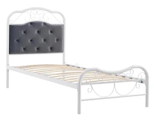 Białe łóżko metalowe 90 x 200 cm N3-C40 - Łóżka Białe łóżko metalowe 90 x 200 cm N3-C40 - Łóżka - miniaturka - grafika 1