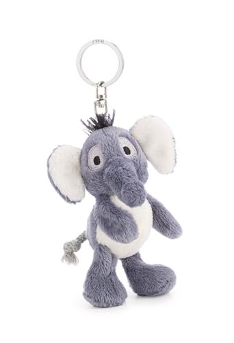 NICI 62732 brelok słoń El-Flora, wierny pluszowy towarzysz do plecaka lub torby, zawieszka na klucze dla małych i dużych, 10 cm, szary