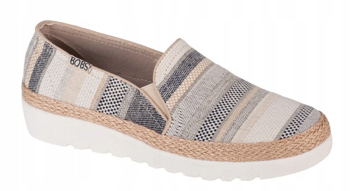 BOBS FROM SKECHERS PÓŁBUTY DAMSKIE WZORZYSTE TKANINA BEŻOWE 38 6CA