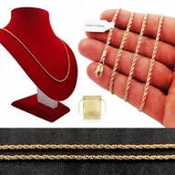 Łańcuszki - Złoty Łańcuszek Kordel Stal Chirurgiczna + Gratis - miniaturka - grafika 1